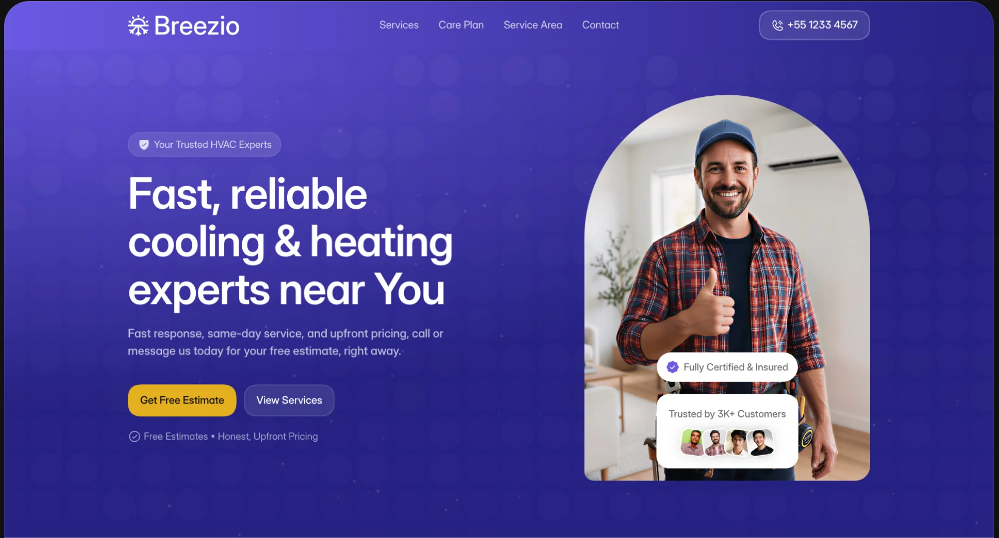 HVAC website built by Atlas