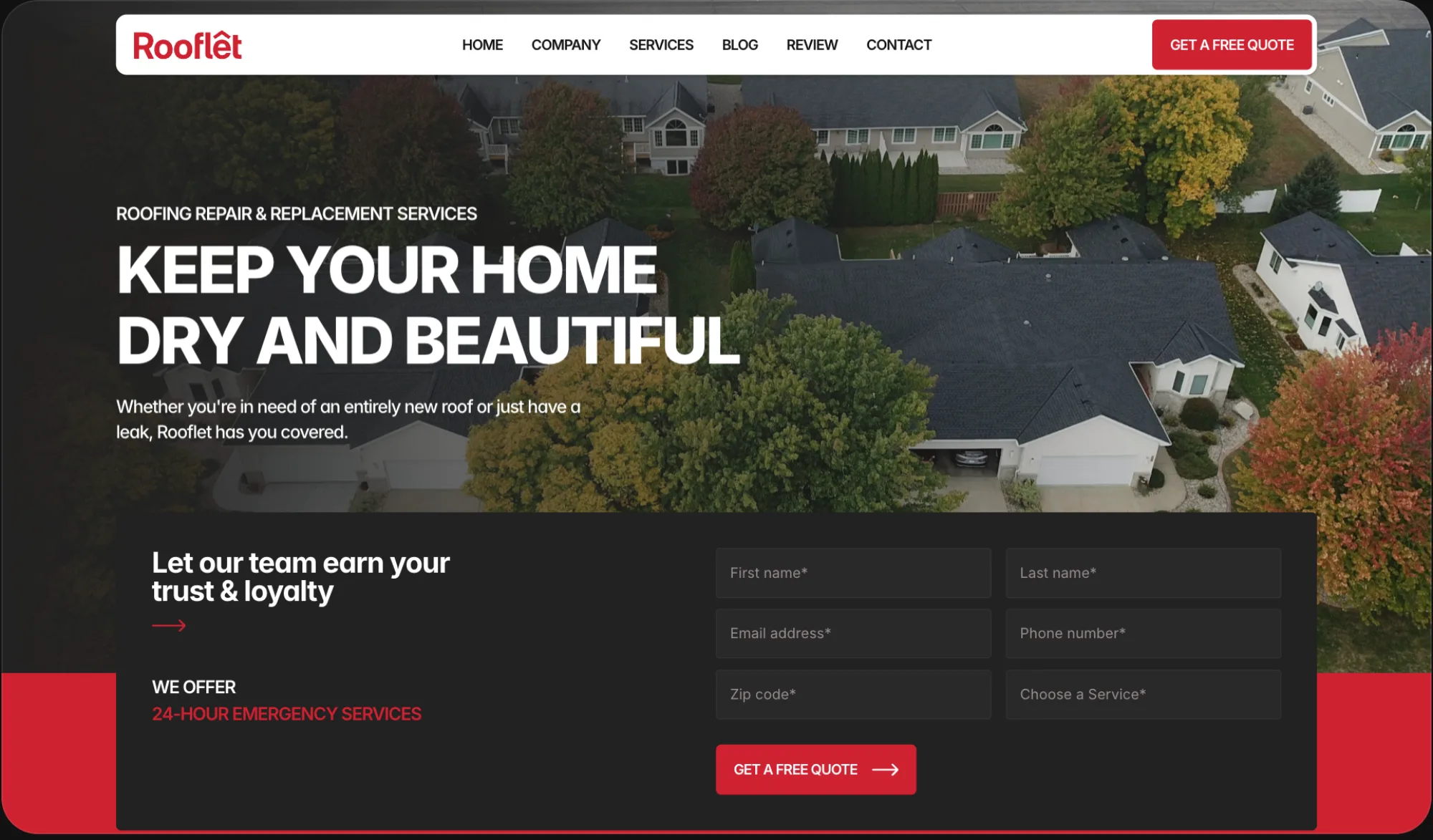 Landscaping website built by Atlas