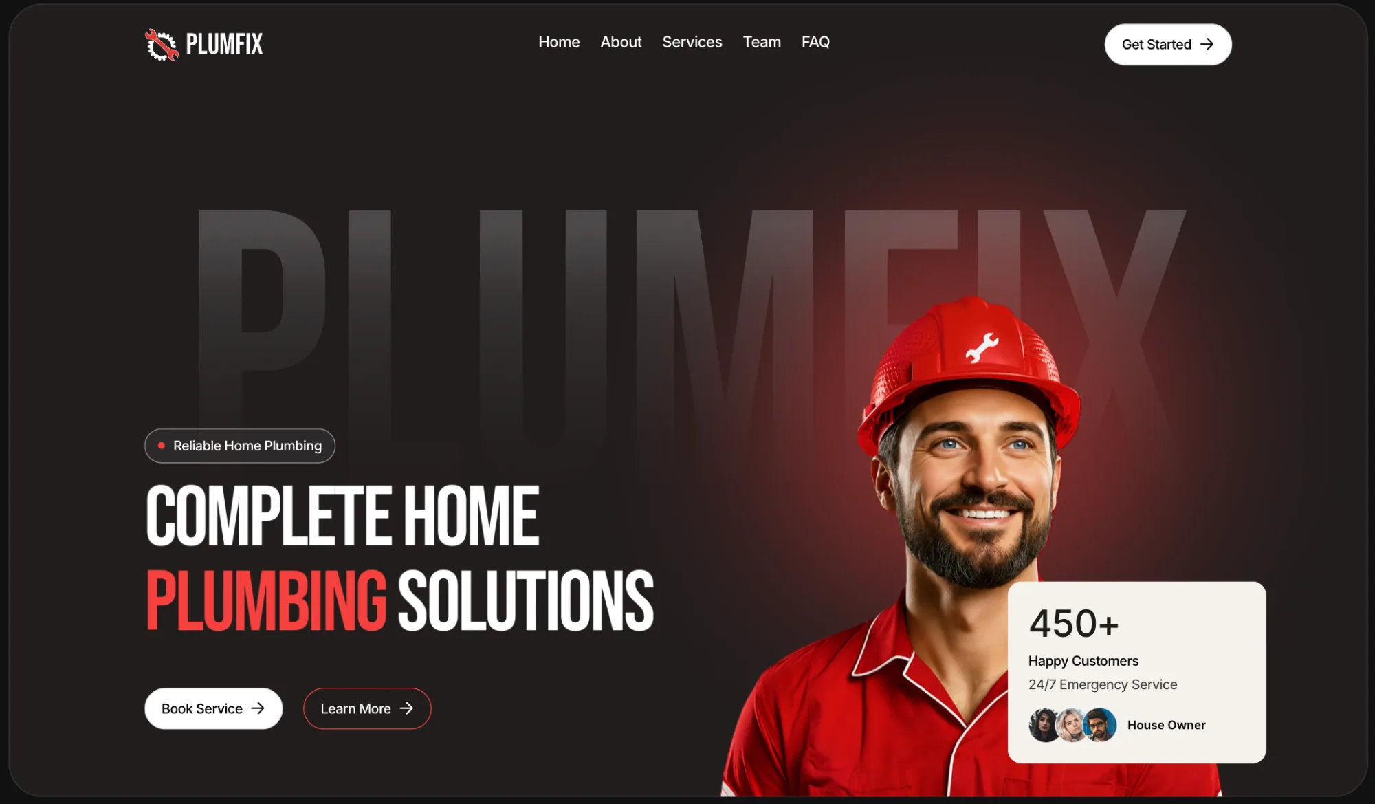 Plumbing website built by Atlas