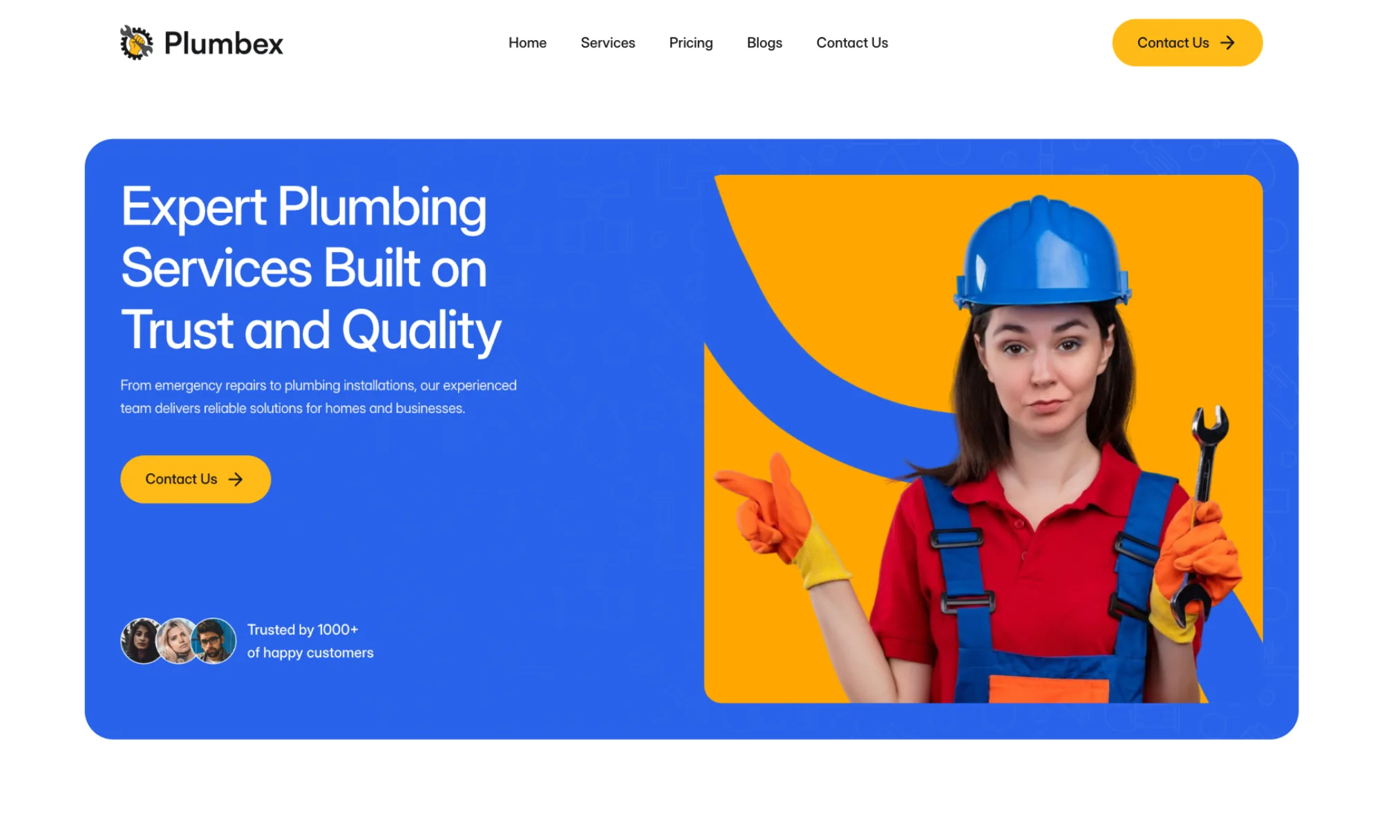 Plumbing website built by Atlas